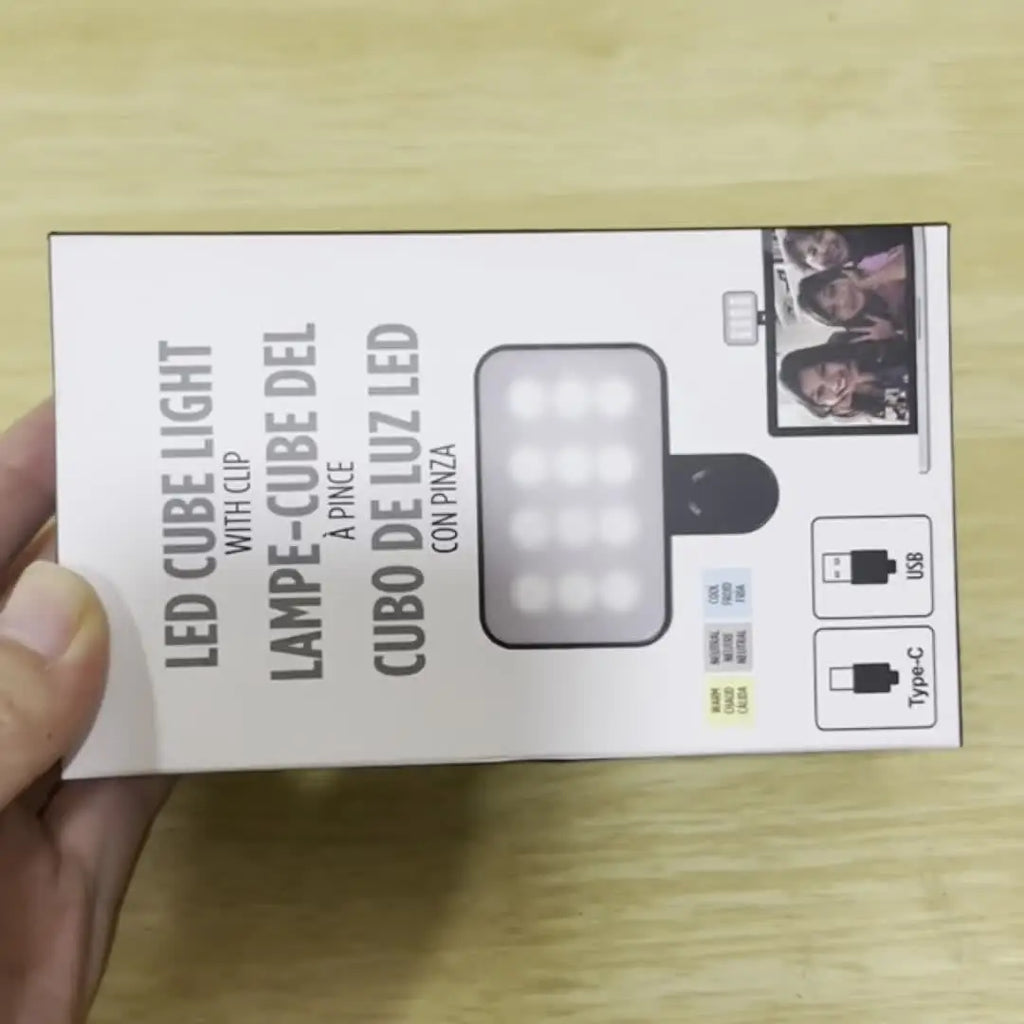Veltora portable mini selfie fill light with adjustable brightness, clip-on design for mobile phones and computers, rechargeable.