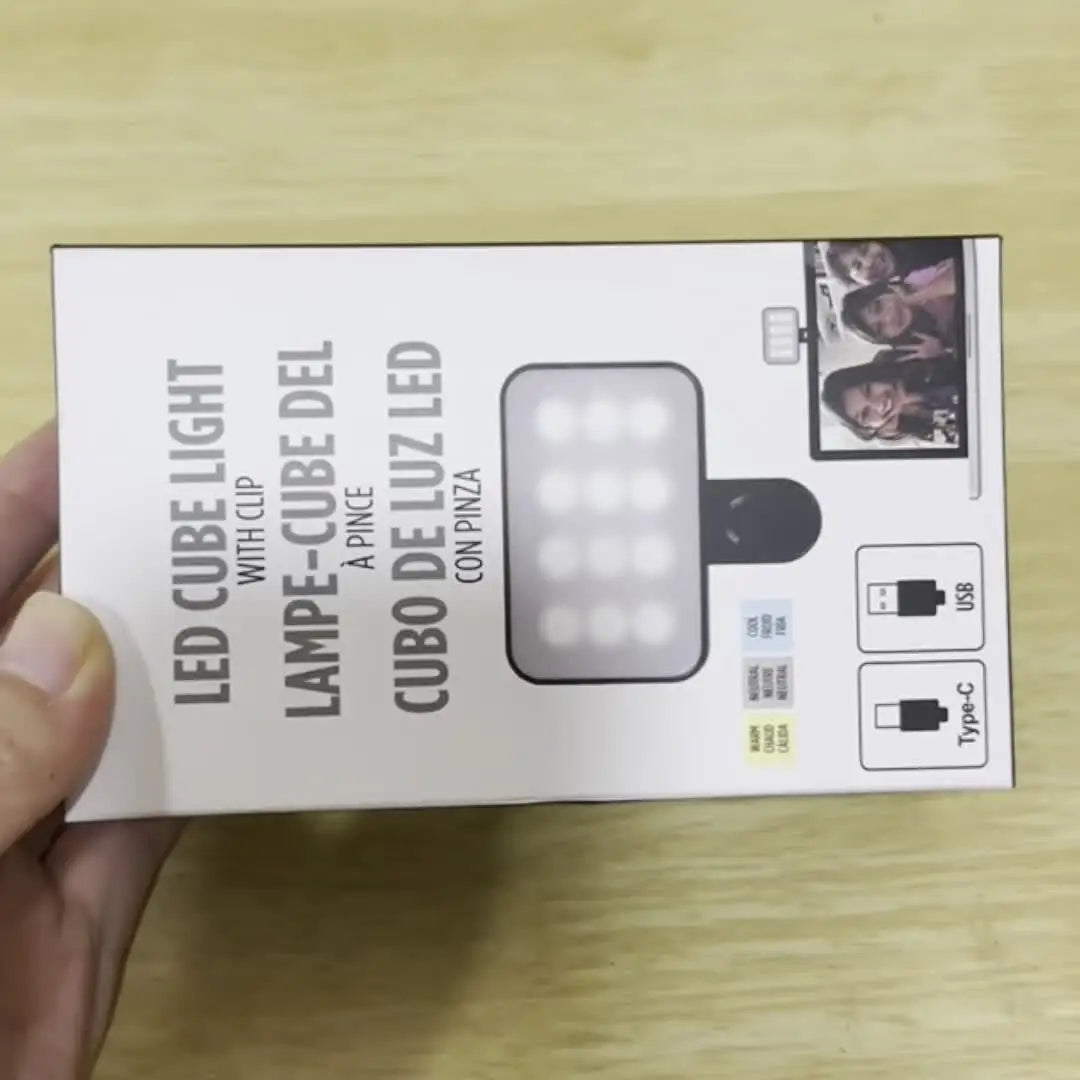 Veltora portable mini selfie fill light with adjustable brightness, clip-on design for mobile phones and computers, rechargeable.