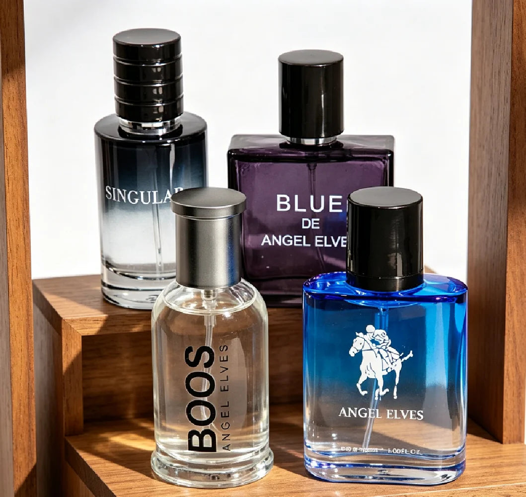 Veltora men's luxury cologne gift set with four 30ml bottles featuring vanilla and cologne scents, long-lasting pheromone perfume.