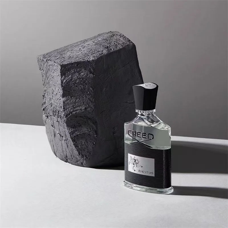 Veltora Creed Aventus Eau De Parfum 120ml bottle with fruity woody scent, long-lasting men's perfume displayed on a neutral background.