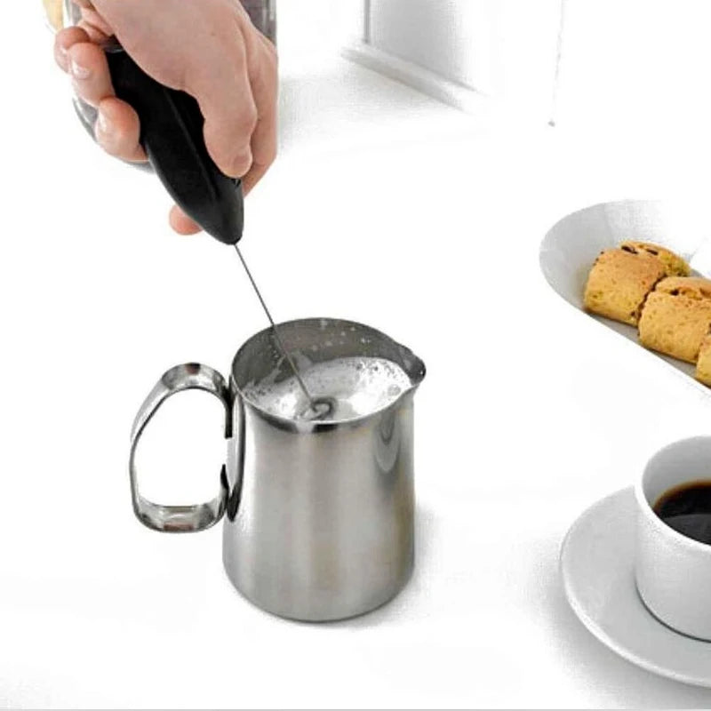 Veltora wireless milk frother and coffee whisk mixer with electric egg beater, mini frother handle, ideal for cappuccinos and cooking.