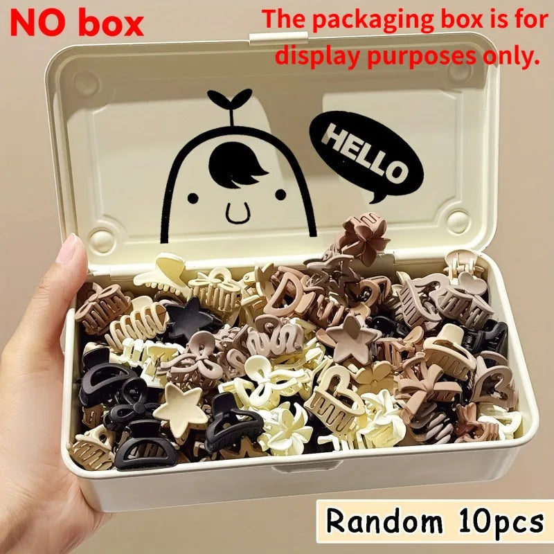 Veltora beige mixed pack of small clips, cute girl accessories for daily wear, special occasions, or travel gifts, shown in image.