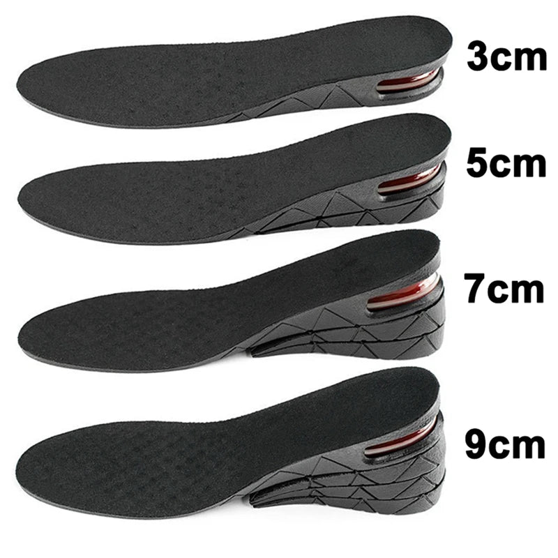 Veltora height increase insoles with air cushion for men and women, adjustable lifts from 3 to 9cm for added height and comfort