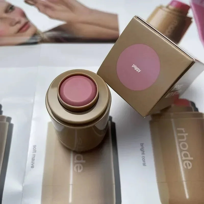 Veltora Rhod Pocket Blush Lip Stick with natural rouge powder blush and creamy lipstick for lips and cheeks, easy to apply.