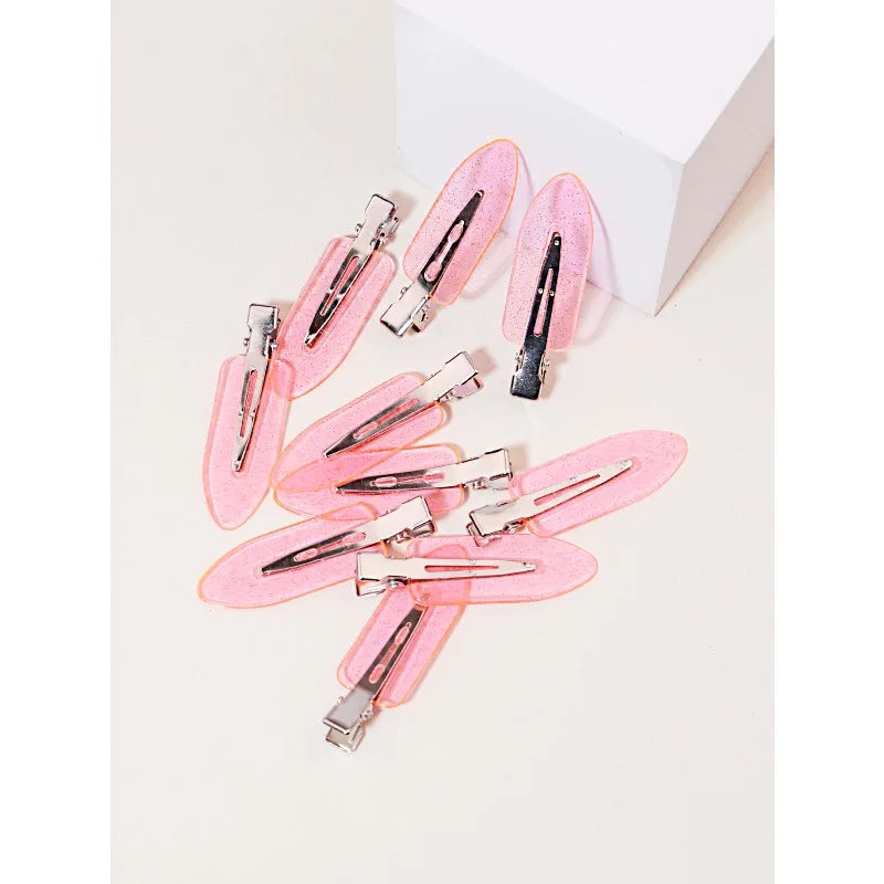 Set of 10 transparent Veltora seamless hair clips for girls, ideal for styling real hair, wigs, and facial accessories.