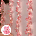 Veltora 2M cherry blossom string light garland with 20 LED fairy lights, artificial flower vines for bedroom and party decor