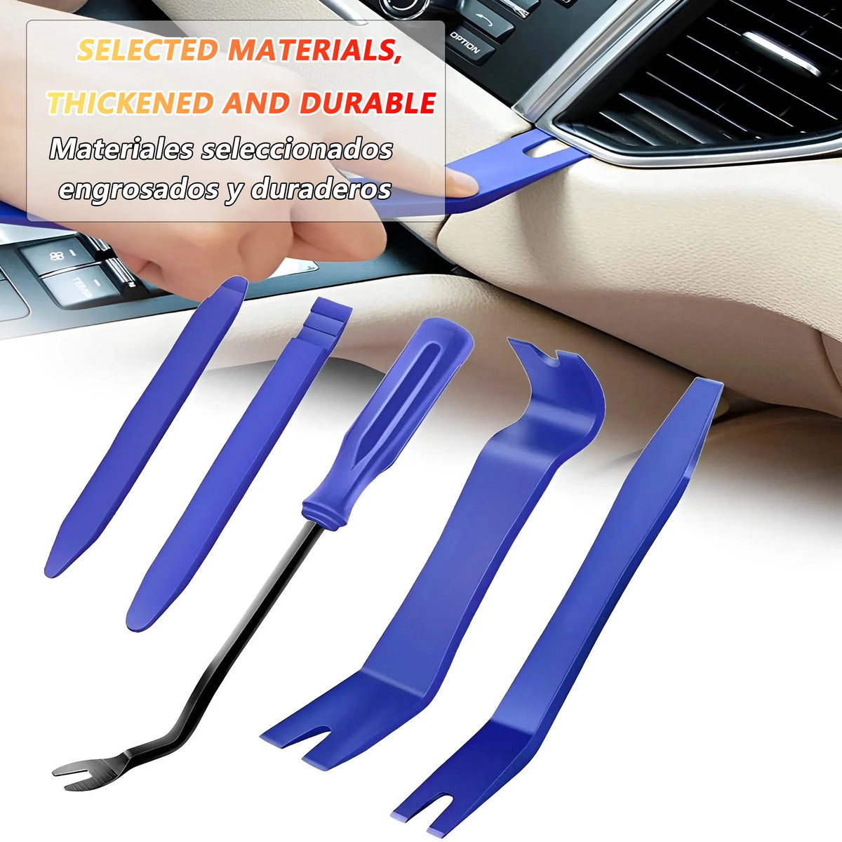 Veltora iLMH car hand tool set with plastic trim removal tools for car stereo, DVD, and interior dashboard disassembly and repair