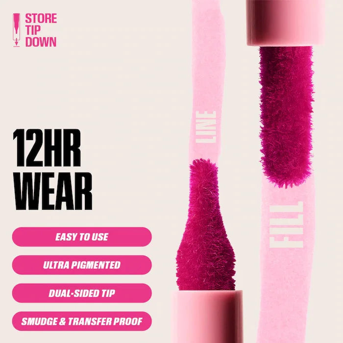 Veltora velvet brown lip liner pencil with nude matte finish, waterproof, non-stick, ideal for lip contour and lipstick makeup.