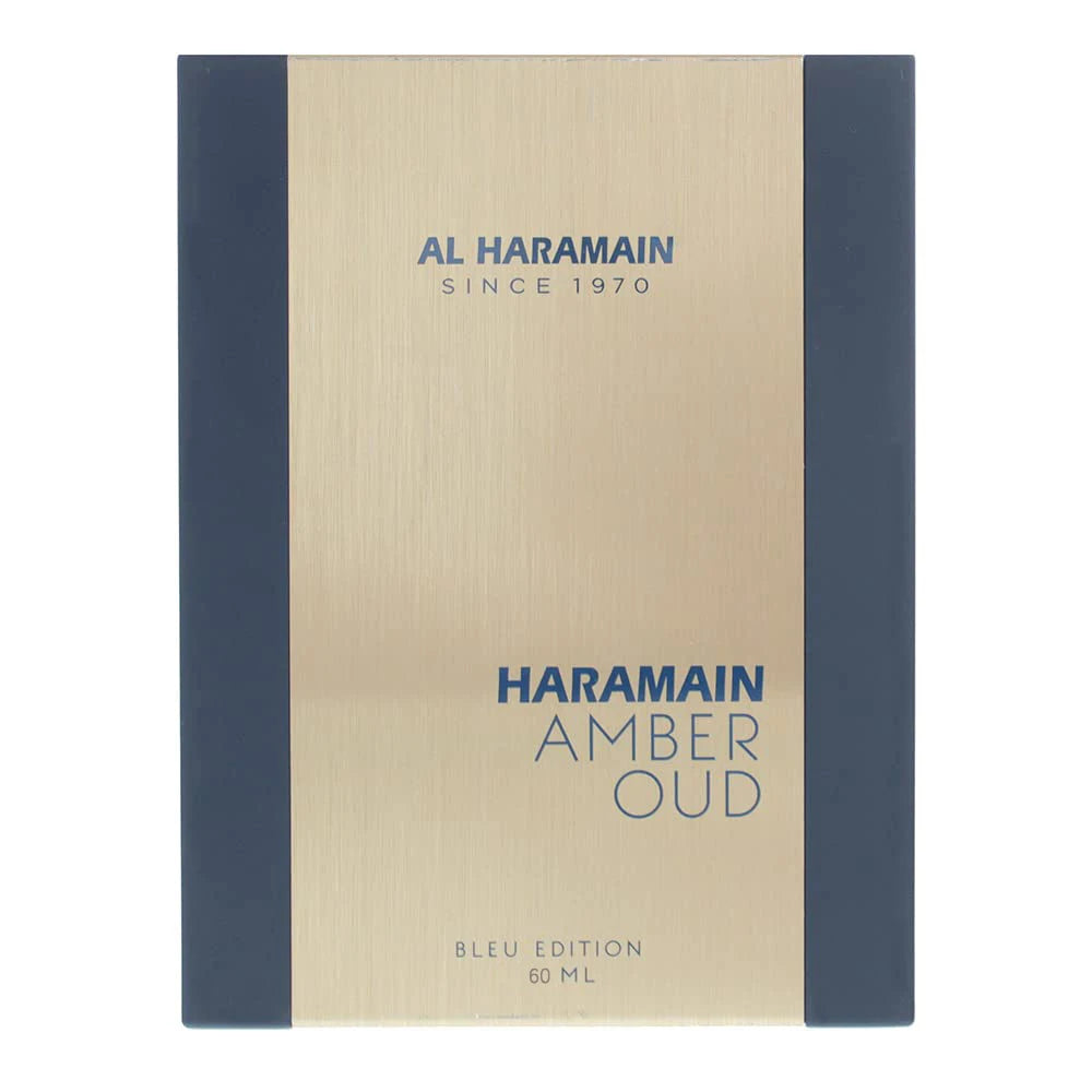 Veltora Al Haramain Amber Oud Blue Edition Eau De Parfum 60ml unisex Arabian fragrance bottle with elegant design and blue accents.