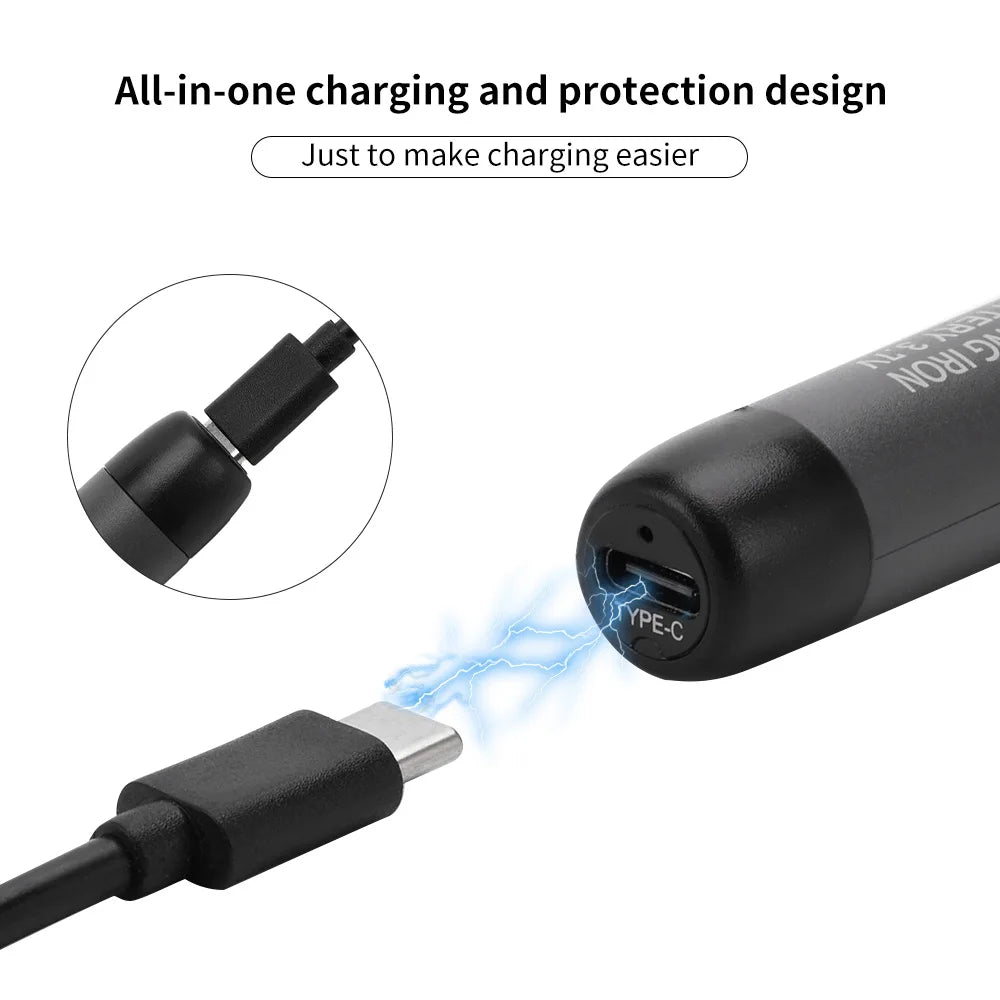 Veltora USB soldering iron mini set with Type-C interface, 600mAh battery, adjustable temperature, portable household tool