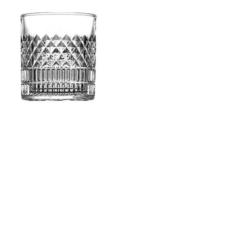 Set of 1/2/3/4 Veltora transparent crystal whiskey cups, 335ml, ideal for parties, home, or bar use, featuring elegant European design.
