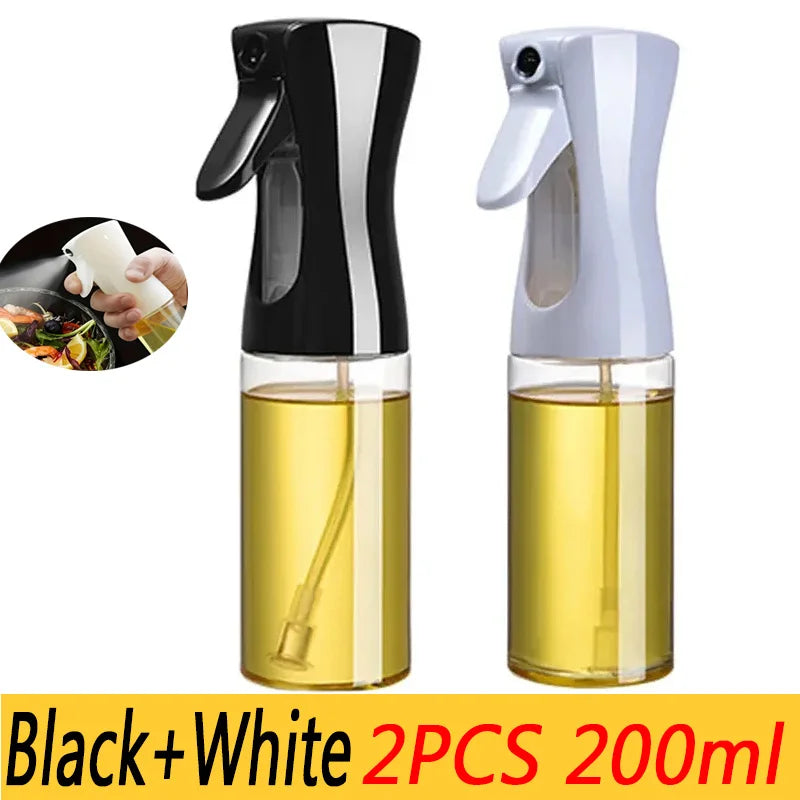 Veltora oil spray bottle in 200ml, 300ml, or 500ml, with a plastic handle and spray nozzle for cooking and baking oils.