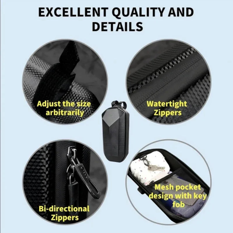 Veltora electric scooter handlebar bag with large waterproof storage for bicycles, designed for easy access and secure fit.