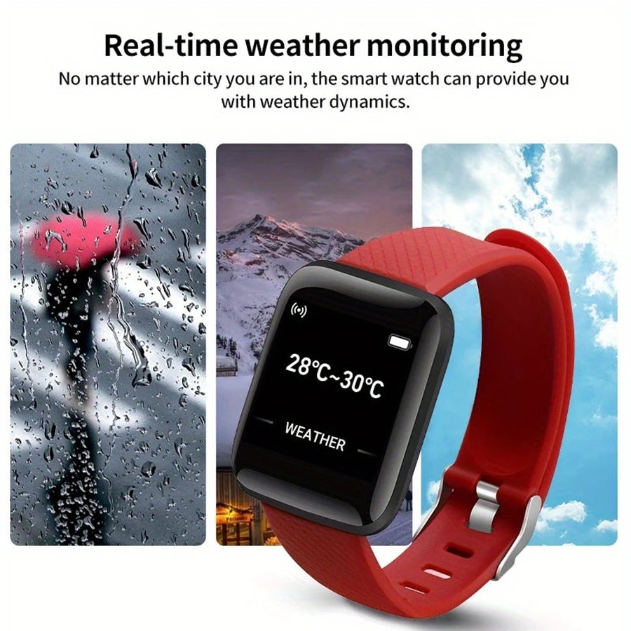 Veltora smartwatch for men and women with fitness monitor, message alerts, electronic clock, adjustable bracelet for Android and iOS devices.