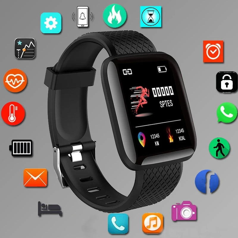 Veltora smartwatch for men and women with fitness monitor, message alerts, electronic clock, compatible with Android and iOS.
