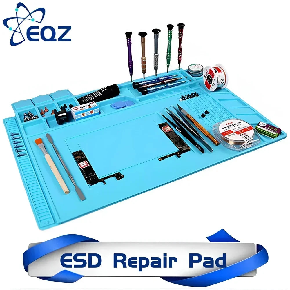Veltora magnetic silicone repair mat for circuit board soldering, heat resistant up to 932°F, anti-static, ideal for phone and electronics repair.