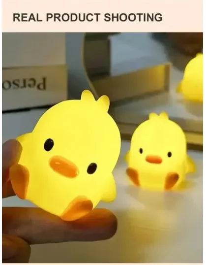 Veltora duck-shaped night light for kids' bedroom, cute cartoon animal decor, ideal for bedside sleeping and holiday gifts