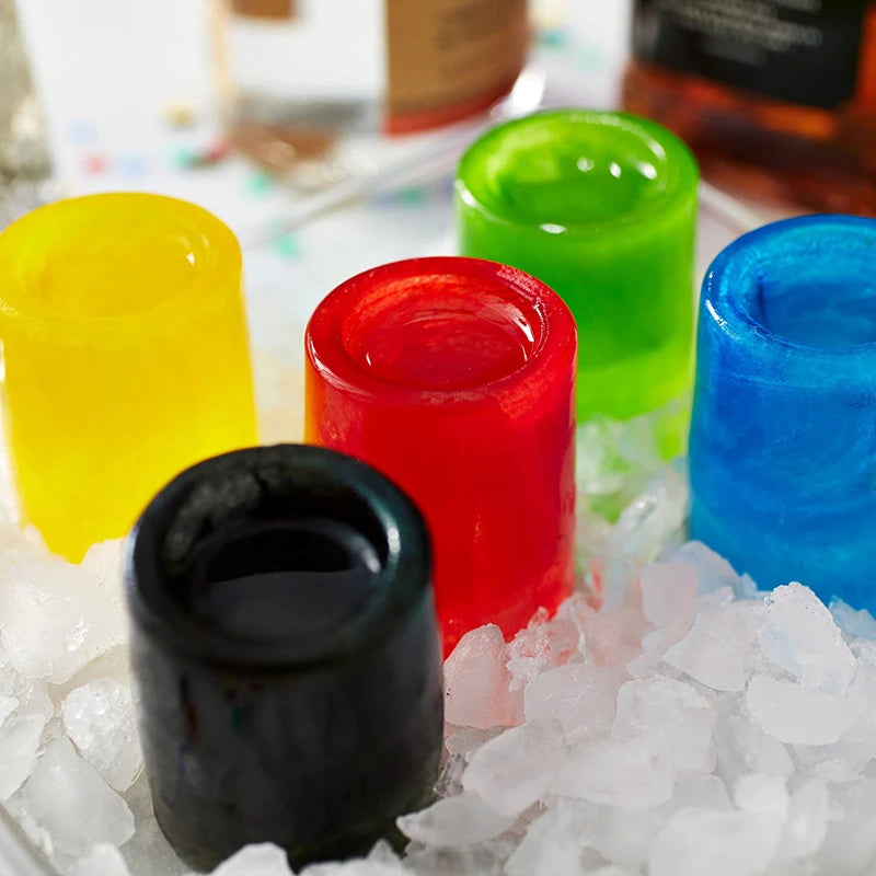 Veltora 4-cup silicone ice cube mold tray with skeleton design for Halloween and summer cocktails, perfect for frozen shots and drinks.