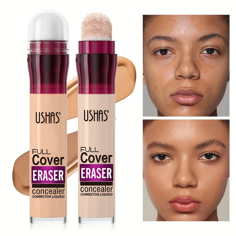 Veltora sponge head concealer for dark circles, freckles, acne, and blemishes, with long-lasting moisturizing liquid foundation.