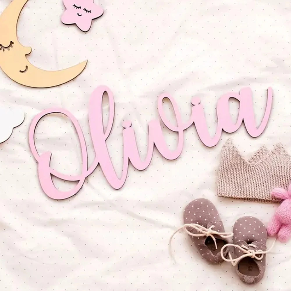 Colorful personalized wooden name tag by Veltora, featuring custom text, ideal for home, wall, or holiday decoration.