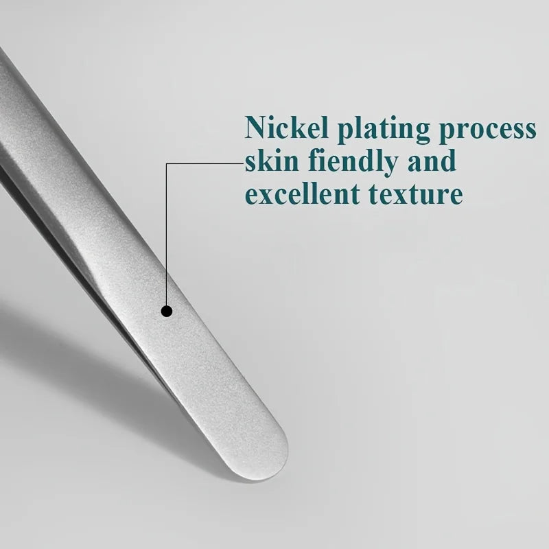 Veltora stainless steel blackhead removal tweezers for extracting whiteheads and comedones, deep cleansing skincare tool.