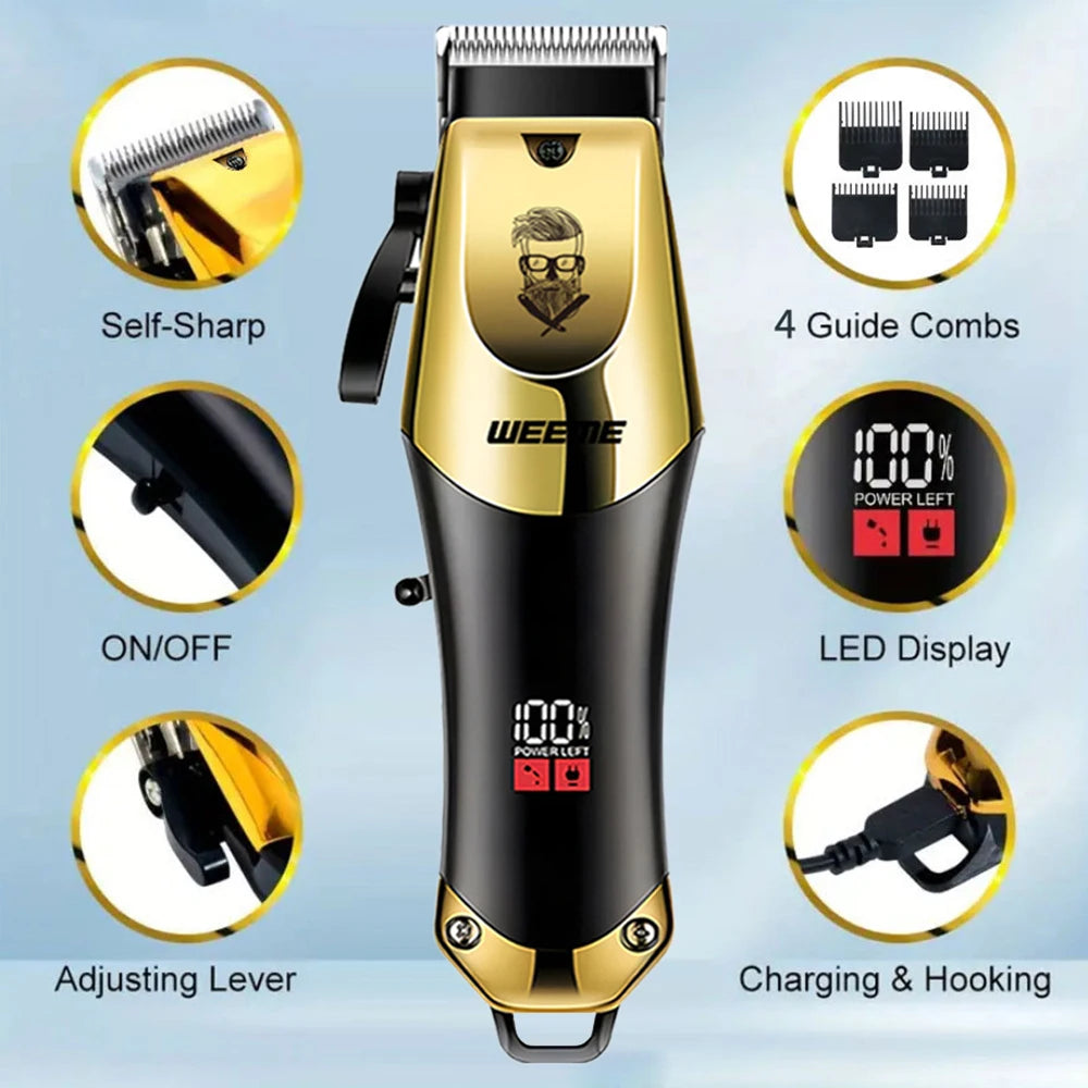 Veltora T9 Vintage men's electric hair clipper and beard trimmer with nose hair trimmer kit, rechargeable men's grooming device