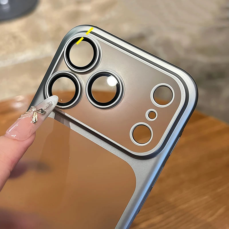 Veltora luxury nano matte translucent iPhone case with Air Lens protection, matte backplate cover for iPhone 13 to 18 Pro Max.