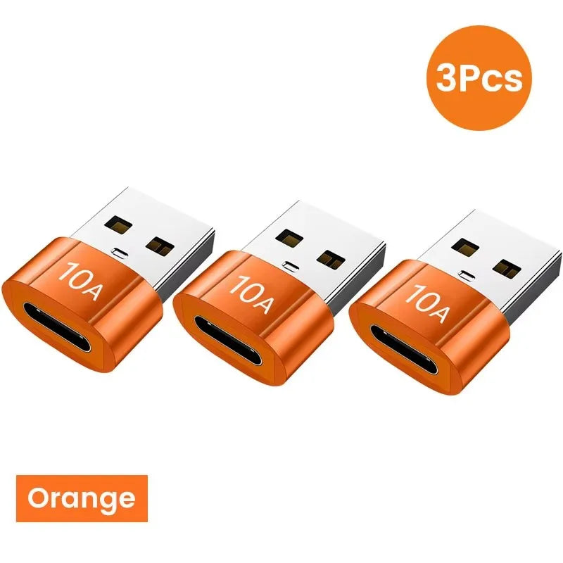 Veltora 10A OTG USB 3.0 Type C Adapter with USB female port and Type C male connector for fast charging and data transfer.