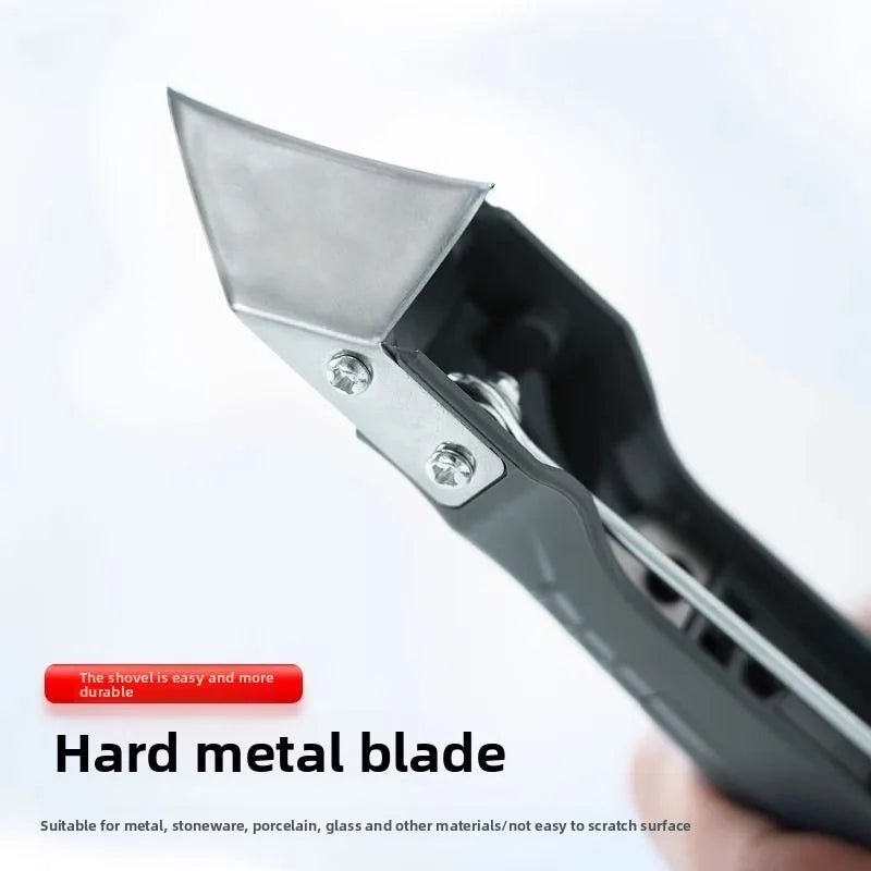 Veltora 5-in-1 silicone scraper and caulking knife with angled design for grout removal, crack repair, and finishing tasks.