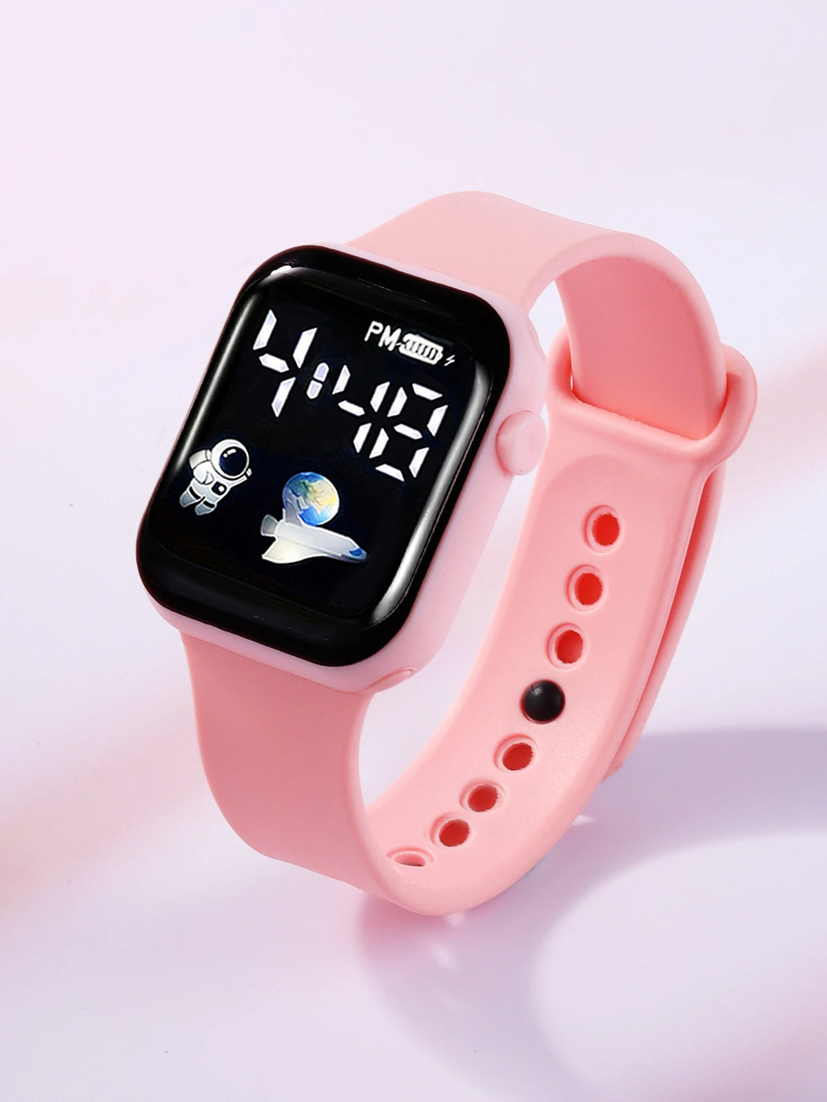Veltora square electronic watch set featuring beaded butterfly and spaceship patterns, perfect birthday gift, non-smartwatch style