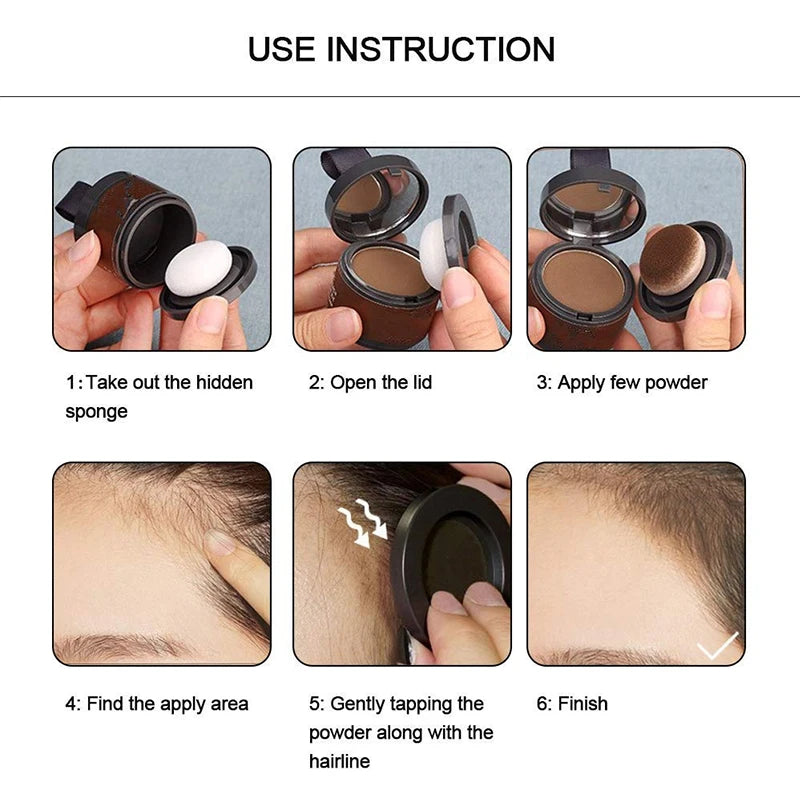 Veltora 14-color hair line powder in black, natural hairline concealer for waterproof coverage and root repair.
