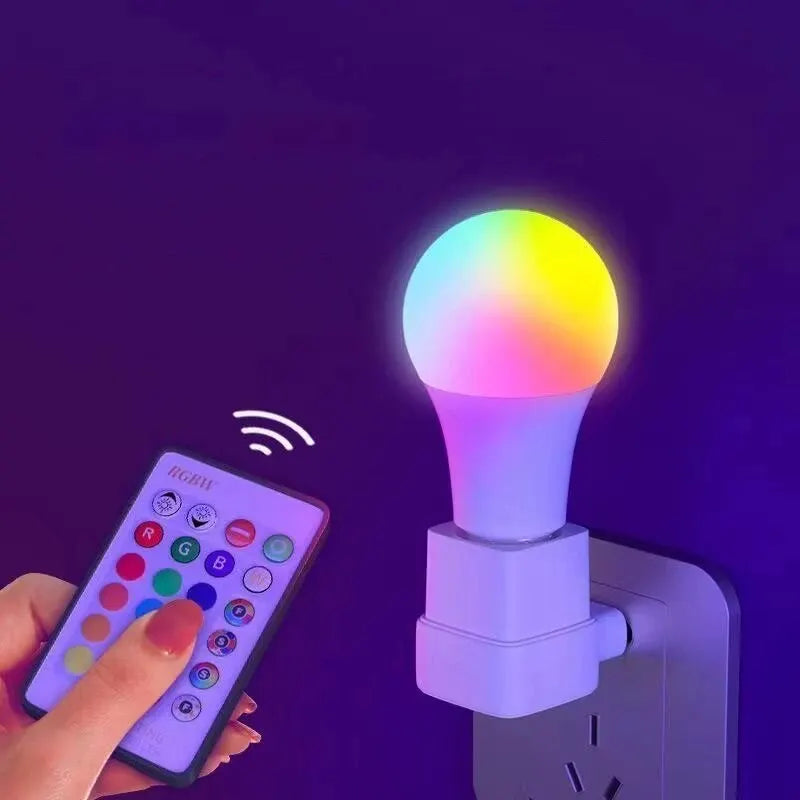 Veltora RGB LED multicolor bulb with remote control, E27 base, 16 color options, dimmable, suitable for household lighting.