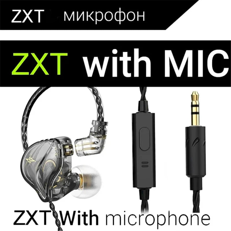 Veltora QKZ AK3 FiLe wired earphones with microphone, HiFi sound, noise cancelling, sport and gaming earbuds with bass.