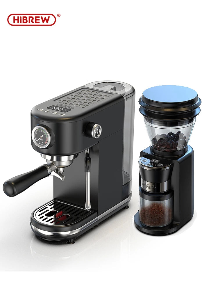 Veltora HiBREW 20Bar semi-automatic espresso coffee machine with temperature control, slim design, for hot and cold coffee brewing.