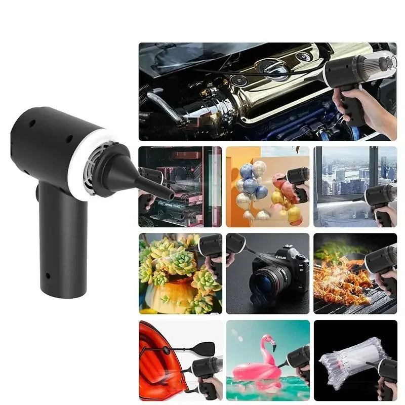 Veltora 9000Pa wireless car vacuum cleaner with USB charging, compact wet and dry portable cleaning device, 1200mAh battery