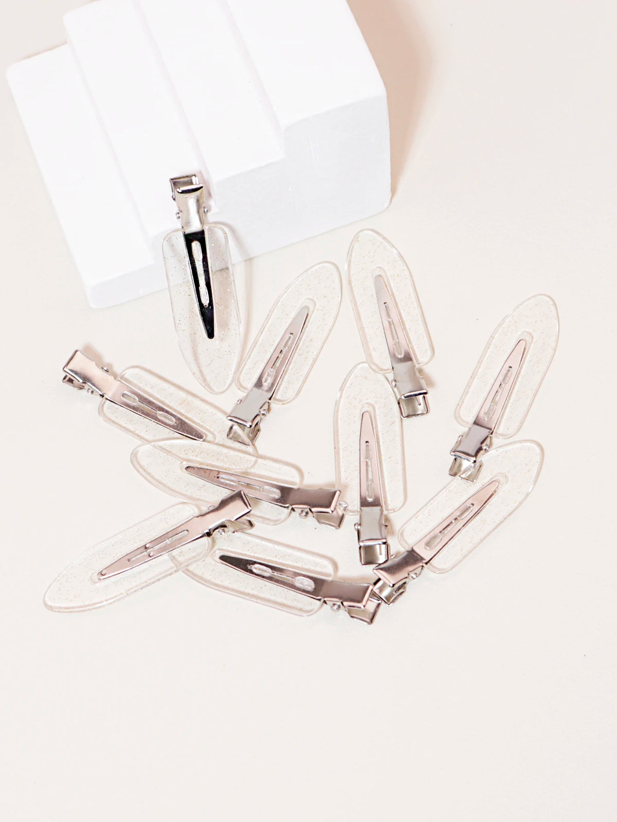 Set of 10 transparent fashion hair clips by Veltora, ideal for styling real hair or wigs with seamless, lightweight design.