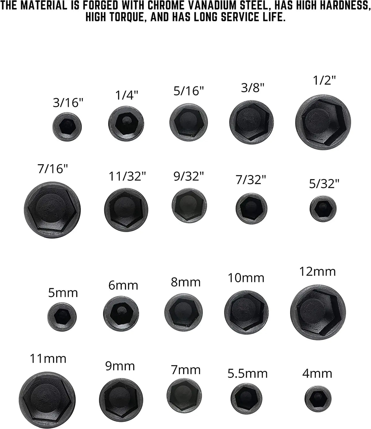 Veltora 9-piece set of hex socket sleeve nozzles and nut driver bits with screwdrivers and tools for wrenching and fastening tasks