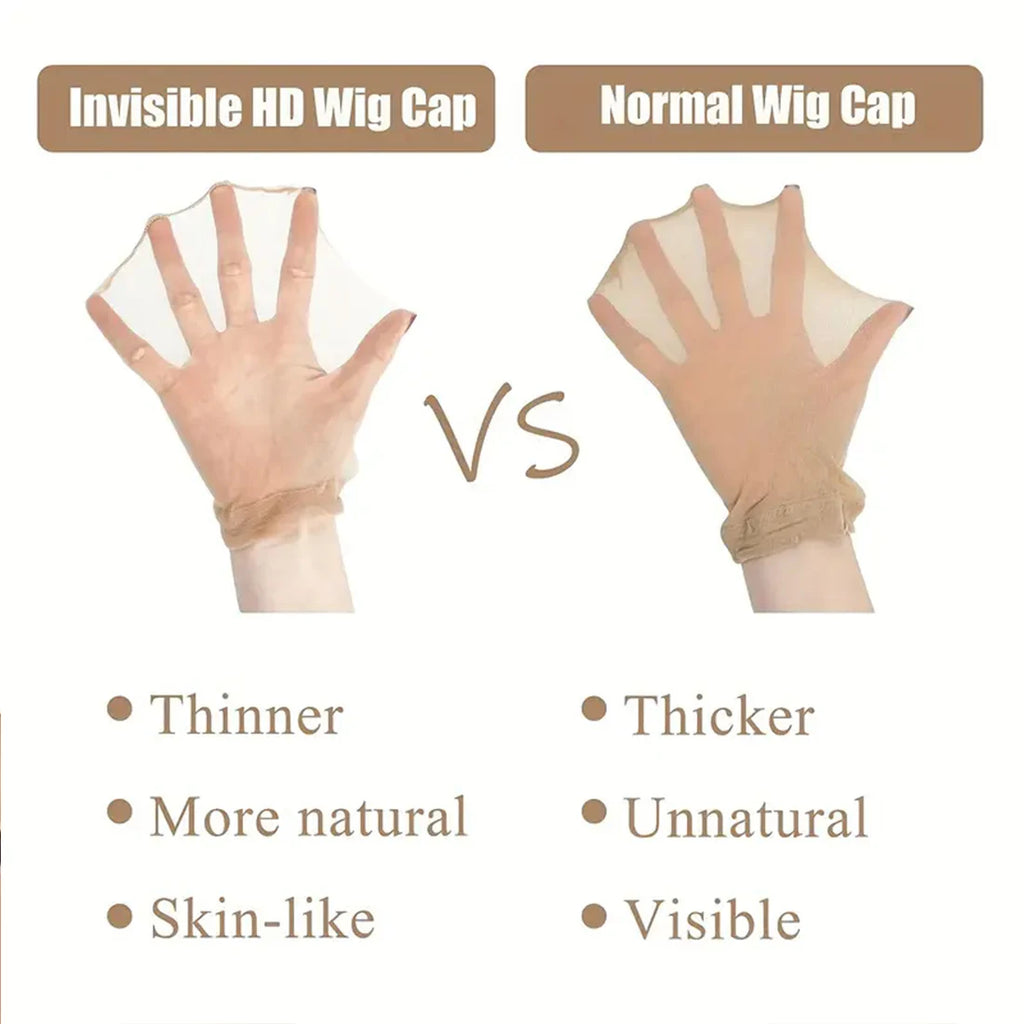 Veltora transparent HD nylon wig cap with elastic for lace front wigs, suitable for women, shown in the product image.
