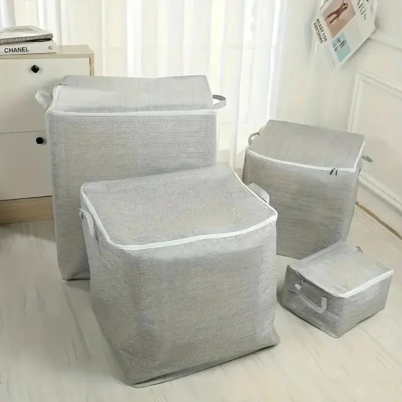 Veltora large capacity non-woven storage bag with handles, ideal for quilts, clothing, and toys in closet or wardrobe organization.