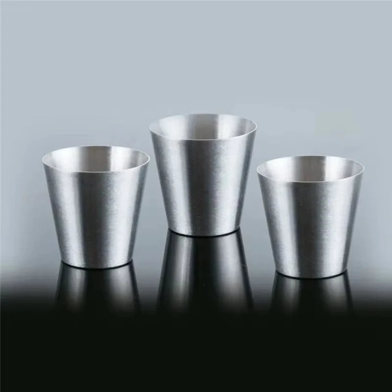 Veltora stainless steel mini cups set with 30ml and 170ml capacity, portable travel whiskey glasses for outdoor and home use