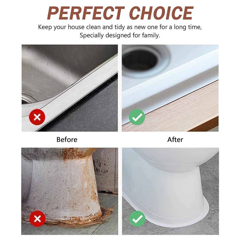 Veltora 3.2M self-adhesive PVC bath caulk tape for waterproof sealing around kitchen sink and bathroom edges