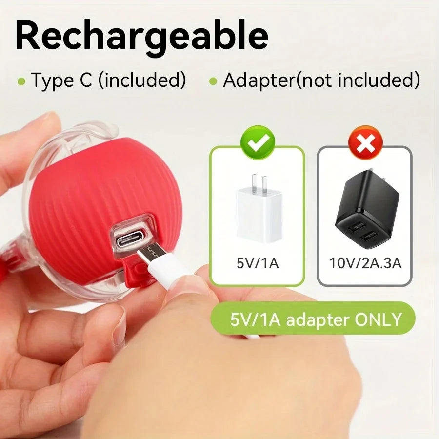Veltora iLMH 1/2 PCS cat interactive ball toy with rechargeable smart pet toy, automatic rolling and faux mouse tail for cats.