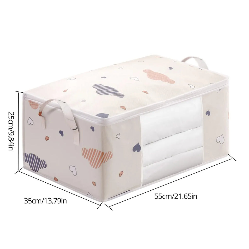 Veltora large capacity clothes storage bag with reinforced handle, sturdy zipper, ideal for blankets and bedding organization.