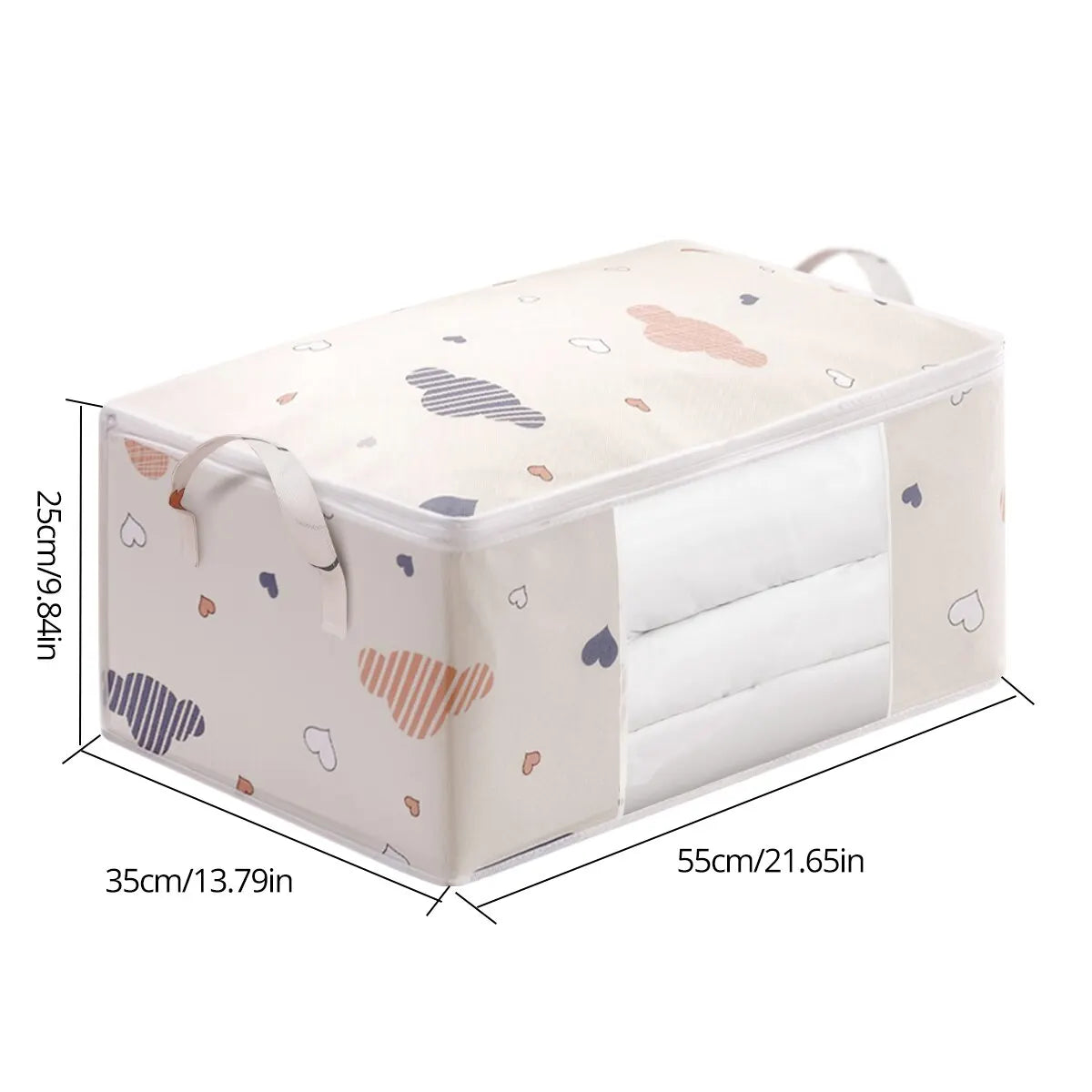 Veltora large capacity clothes storage bag with reinforced handle, sturdy zipper, ideal for blankets and bedding organization.