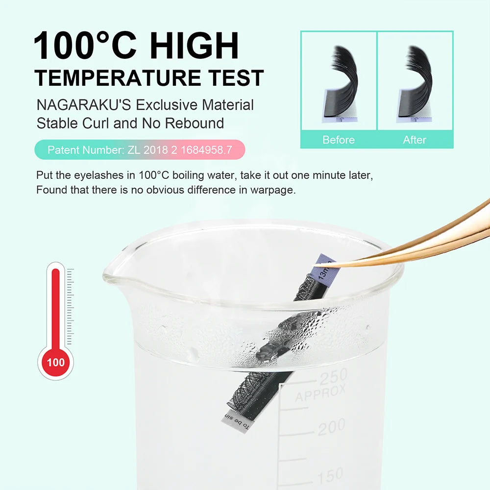 Veltora Nagaraku YY shape triple tips hand-woven natural eyelash extensions with soft, lightweight design and mesh net cross lash details