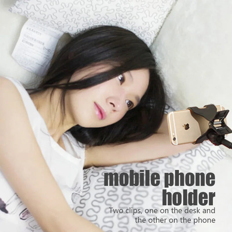 Veltora flexible mobile phone holder clip, adjustable smartphone stand for home or bed, desktop mount and lazy bracket.
