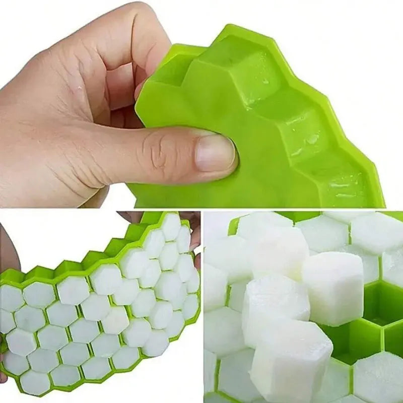 Veltora honeycomb 37-lattice cube ice tray maker without lid, DIY mold for making geometric ice cubes