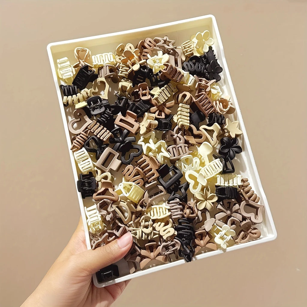 Veltora beige mixed pack of small clips, cute girl accessories for daily use, special occasions, or travel gifts, shown in image.