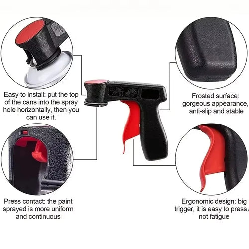 Veltora plastic portable spray paint handle with ergonomic design for car color changing film application and self-spraying.