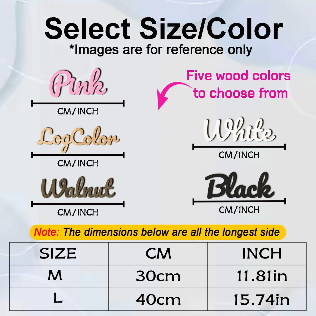 Colorful personalized wooden name tag by Veltora, custom content, ideal for home or holiday wall decoration.